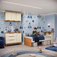 Quarto Infantil com Aéreo 3 Peças Crescer Kappesberg Argila/Jequetiba