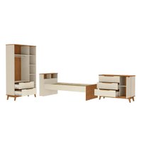 Quarto Infantil Completo 3 Peças Crescer Kappesberg Argila/Jequetiba