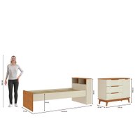 Quarto Infantil com Cômoda Crescer Kappesberg Argila/Jequetiba