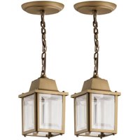 Jogo 2 Luminárias de Teto Vintage 37cm Pendente Bivolt Ouro Velho Decoração Dital