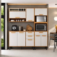 Cozinha Compacta 3 Pe&ccedil;as 5 Portas 2 Gavetas com Tampo Itatiaia Napoles