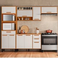 Cozinha Compacta 4 Pe&ccedil;as 9 Portas 3 Gavetas com Tampo Itatiaia Napoles