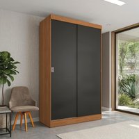Guarda-Roupa Casal com 2 Gavetas Kappesberg Canela/Preto Fosco 121cm