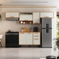 Cozinha Compacta 4 Pe&ccedil;as 7 Portas 2 Gavetas com Tampo Napoles Itatiaia