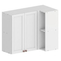Armario Aereo Canto Reto 95x50 cm 2 Portas Nicho Unna Branco POLIMAN