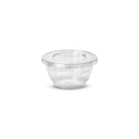 100un Embalagem Saladeira com Divisória 600ml G633 Cristal Galvanotek