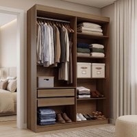 Guarda-Roupa Closet 2 Gavetas 121 cm Rustic Venus Madesa