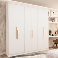 Guarda-Roupa Casal 6 Portas 2 Gavetas 206cm Multimóveis CR35456 Branco Ártico