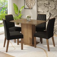 Conjunto Sala de Jantar Tampo de Vidro 4 Cadeiras Rustic/Oxford Pitanga Madesa