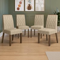 Kit 4 Cadeiras de Jantar Estofadas 4254 com Espaldar Rustic/Imperial Madesa