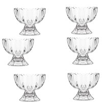Jogo 6 Tacas para sobremesa formato tulipa aberta.