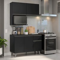 Armário de Cozinha Compacta 120 cm Preto Nice Madesa 05