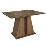Mesa de Jantar Retangular Tampo de Vidro Rustic 5383 Madesa