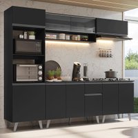 Armário de Cozinha Completa 260 cm Preto Nice Madesa 01