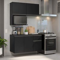 Armário de Cozinha Compacta 120 cm Suspenso Preto Nice Madesa 06