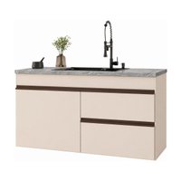 Balcão de Cozinha Gabinete Pia 120cm 2 Portas 1 Gaveta Suspenso Milano Multimóveis MP2414