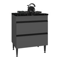 Balcão de Cozinha para Cooktop 70cm 1 Porta 1 Gaveta Milano Multimóveis MP2386 Cinza