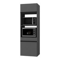 Paneleiro Armário Cozinha para Forno/Micro-ondas 2 Portas Suspenso Milano Multimóveis MP2418 Cinza