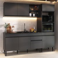 Cozinha Modulada Compacta 211,5cm Milano Multimóveis MP2400 Cinza