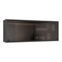 Armário de Cozinha Aéreo com 2 Portas de Vidro 120cm Milano Multimóveis MP2391 Cinza