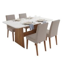 Conjunto Sala de Jantar Mesa 1,20m Maira 4 Cadeiras Milano Viero
