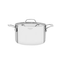 Caçarola Funda Tramontina Luna em Aço Inox 24 cm 5,8L Fundo Triplo Compatível com Indução