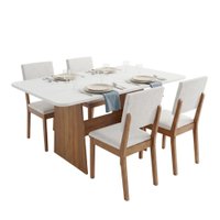 Conjunto Sala de Jantar Mesa 1,20m Maira 4 Cadeiras Linda Viero