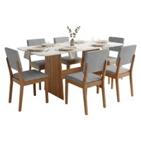 Conjunto Sala de Jantar Mesa 1,60m Maira 6 Cadeiras Linda Viero