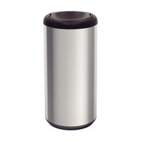 Lixeira Inox Tramontina Piemonte 40 L Acetinada e Tampa Basculante Preta Polipropileno