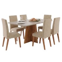 Conjunto Sala de Jantar Mesa 1,60m Moove 6 Cadeiras Milano Viero