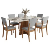 Conjunto Sala de Jantar Mesa 1,60m Moove 6 Cadeiras Linda Viero