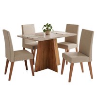 Conjunto Sala Jantar Mesa 1,20m Moove 4 Cadeiras Milano Viero