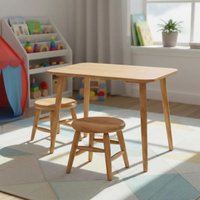 Conjunto Mesa Infantil com 2 Banquetas Multimóveis CR50280 Natural
