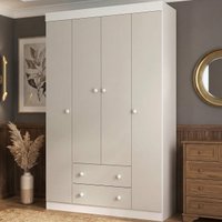 Guarda-roupa Solteiro 122cm 4 Portas e 2 Gavetas Lira Multimóveis MP4804