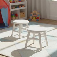 Kit 2 Banquetas Infantis de Madeira Maciça Multimóveis CR50277 Branco