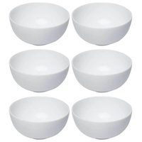 Jogo 6 Bowls em Vidro Opalino Branco 13x6cm Tigela Cumbuca Essenza Profissional Servir Sopas Caldos