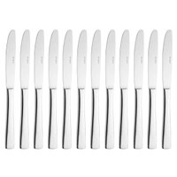 Jogo 12 Facas de Mesa Aço Inox 23,5cm Pisa Wolff Jantar Almoço Mesa Posta