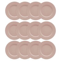 Conjunto 12 Pratos Rasos Redondos 27cm Bege Melamina Gerbera Lyor Refeições Restaurante Buffet