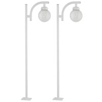 Kit 2 Postes Iluminação Externa Branco 2m em Alumínio Global Dital Jardim Praça sem Globo