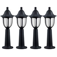 Jogo 4 Luminárias de Chão Decorativa Balizador Bivolt de Jardim Lente Fosca Poste Soquete E27 Dital