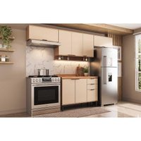 Cozinha Modulada Completa Alpha 4 Peças (3Aéreos+1Balcão) C4P181 Freijo/Off White - Carraro
