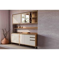 Kit Cozinha Modulada 6 Peças Tempranillo (2Aéreos+2Balcões+2Complementos) C6P122 Amendoa/Off White - Ronipa