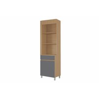 Paneleiro Cozinha Nesher Realeza 1 Porta 1 Gaveta 65cm Carvalho/Titânio