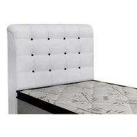 Painel de Cama Box Estofada Solteiro Dama Plus Corano Branco/Preto - Simbal