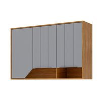 Armário Aéreo Cozinha Modulado Celeste c/ 2 Portas 120cm Cinamomo/Platina - MGM