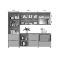 Kit Cozinha Modulada 10 Peças Marquesa (2Aéreos+2Balcões+1Paneleiro+5Complementos) C6P69 Nature/Verde-Nesher