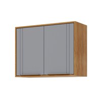 Armário Aéreo Cozinha Modulado Áurea c/ 2 Portas 80cm Cinamomo/Platina - MGM