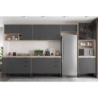 Kit Modulado Demóbile 6 Peças Firenze C6P129 Avena/Grafito