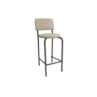 Banqueta Cozinha Capri 1B715PRF Aço 1 Un Preto/Linho Bege Fendi - Kappesberg
