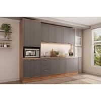 Cozinha Completa Carraro 5 Peças Bella C5P119 Nogal/Cinza